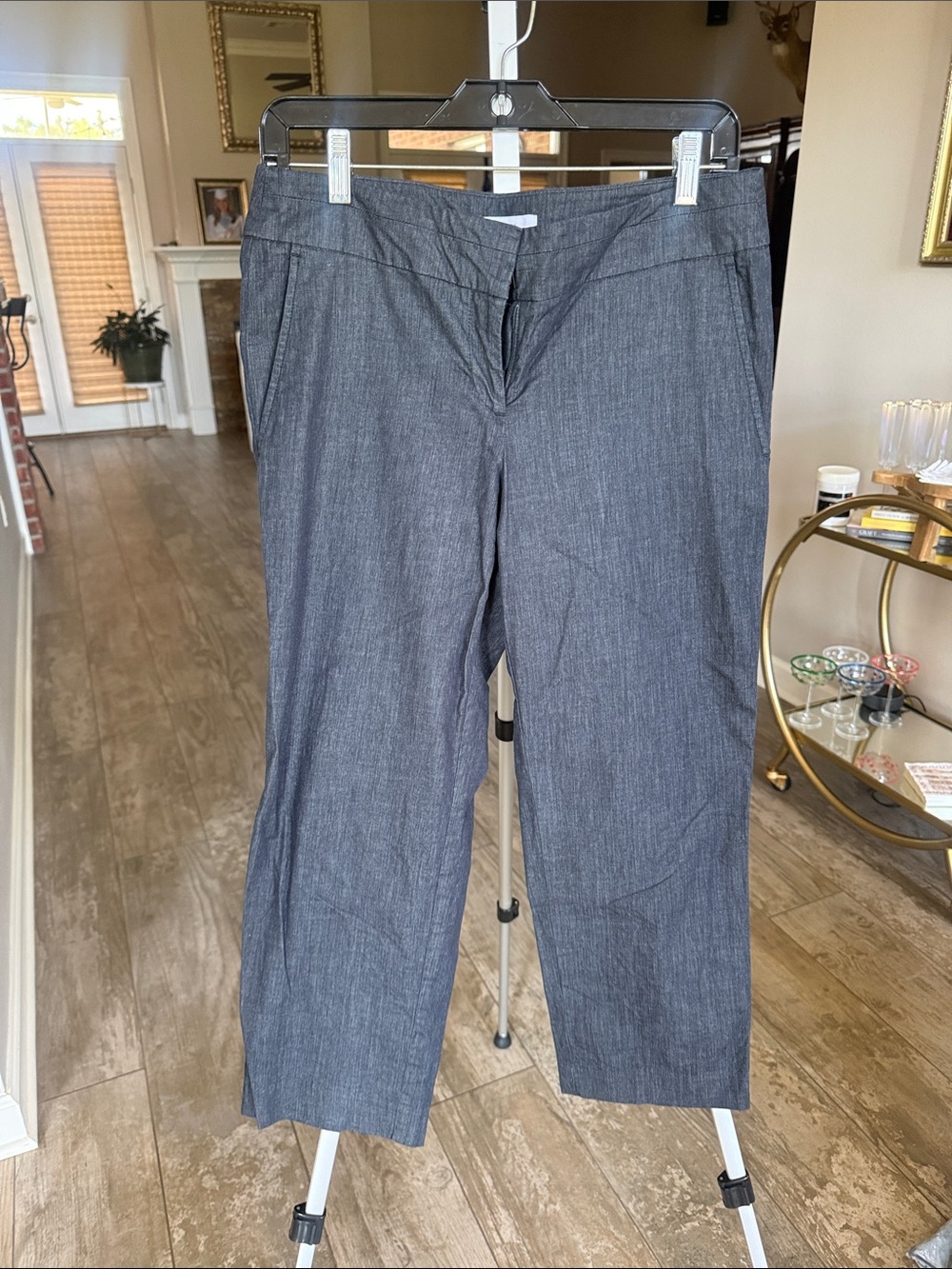 Loft Dark Blue Straight Leg Dress Pants - Short